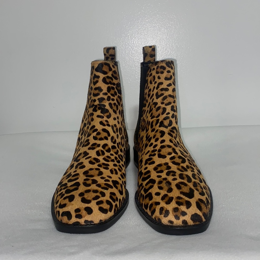 ASOS Leopard Print Pony Hair Pull-On Chelsea Boot Size